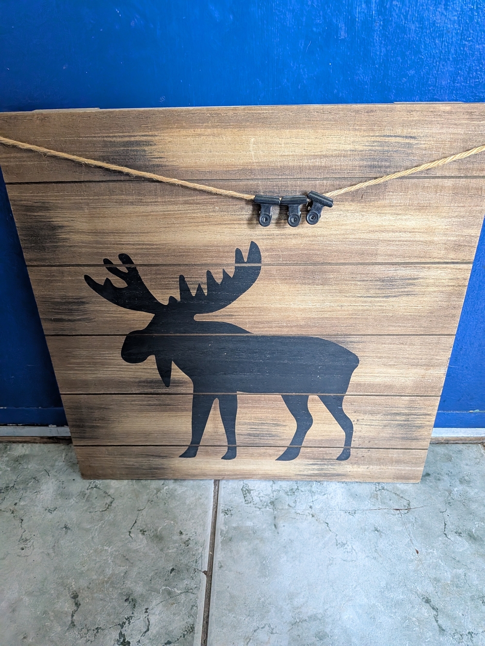 Old Rustic Wood Moose Wall Art